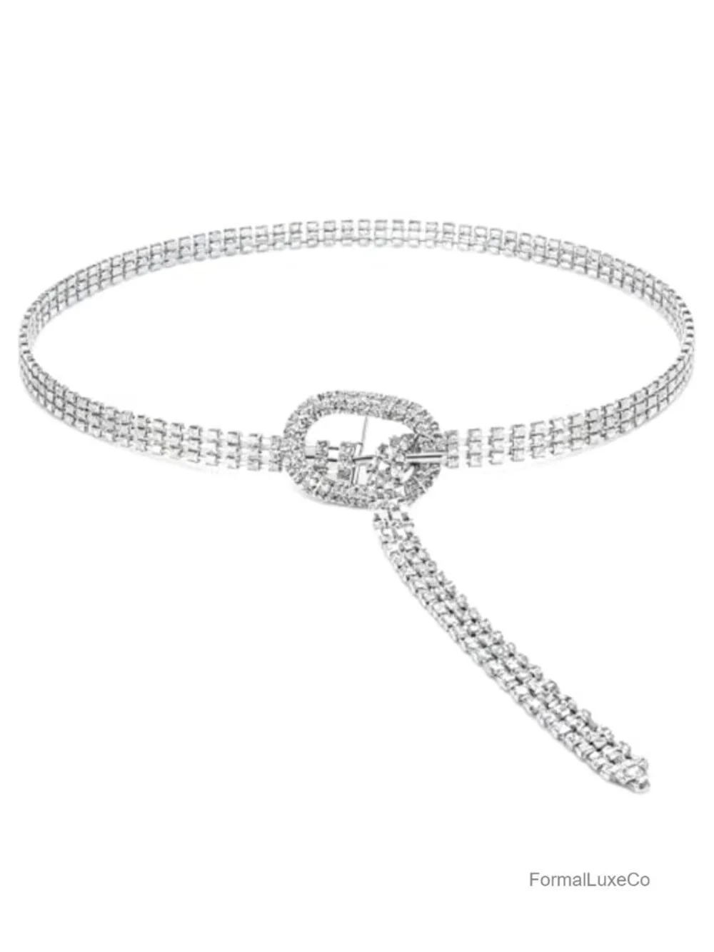 Rhinestone Bling Belt for Dresses Jeans - 41 Inch Sparkly Waist Belt